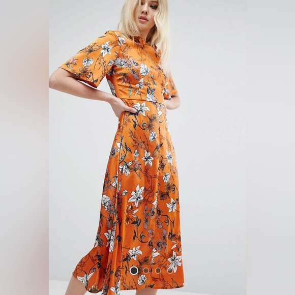ASOS Dresses & Skirts - ASOS kimono sleeve midi dress in painted floral